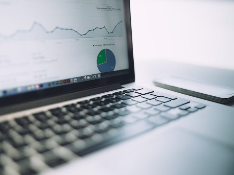 computer screen showing web analytics graphs